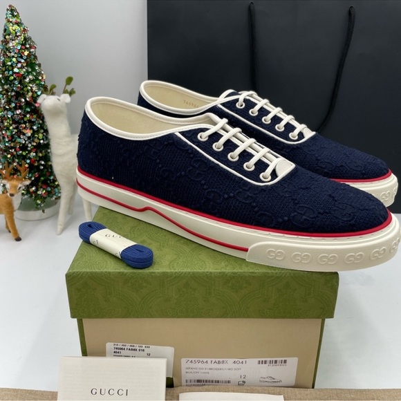 Men’s Gucci, GG monogram low top sneakers size 12 made in Italy. - Picture 1 of 7